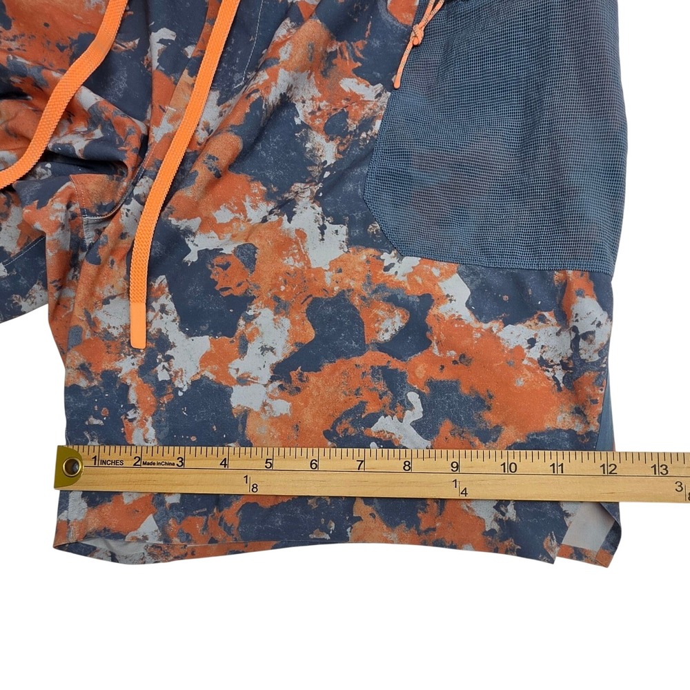 Lululemon Mens Camo Athletic Shorts Orange Blue Mesh Pocket LM7B06S Size M - Picture 10 of 11